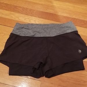 Black and Grey Workout Shorts with Spandex